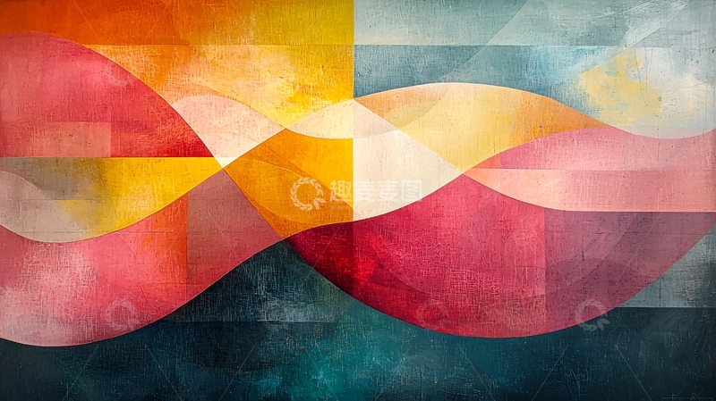 高清大图下载【趣麦麦图】抽象色彩波浪线条背景图