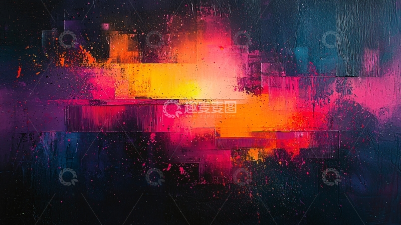 高清大图下载【趣麦麦图】霓虹光影抽象艺术背景