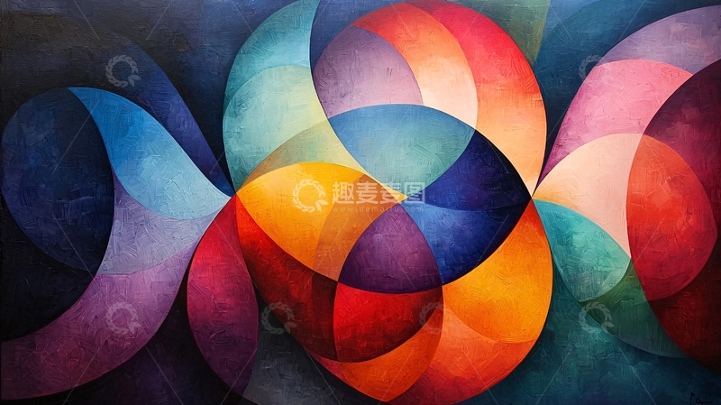 高清大图下载【趣麦麦图】色彩交织的抽象艺术画