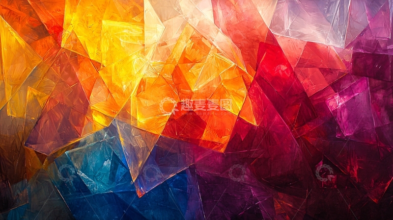 高清大图下载【趣麦麦图】抽象几何色彩拼接背景图