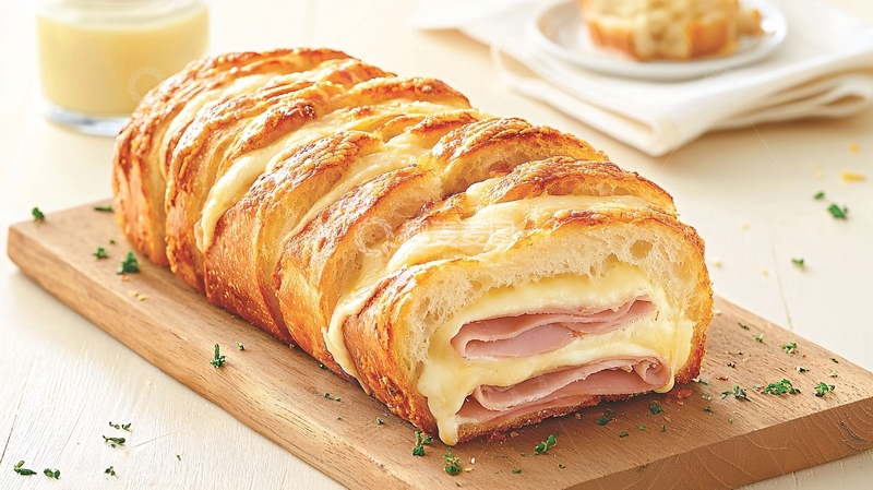 高清大图下载【趣麦麦图】火腿芝士面包卷