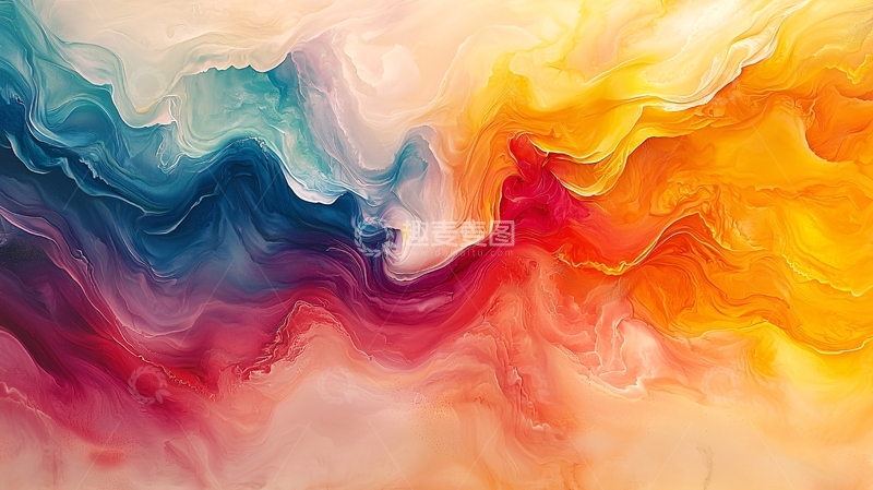 高清大图下载【趣麦麦图】色彩流动抽象艺术背景