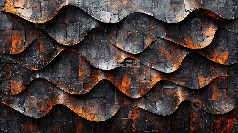 高清大图下载【趣麦麦图】波浪形金属纹理背景