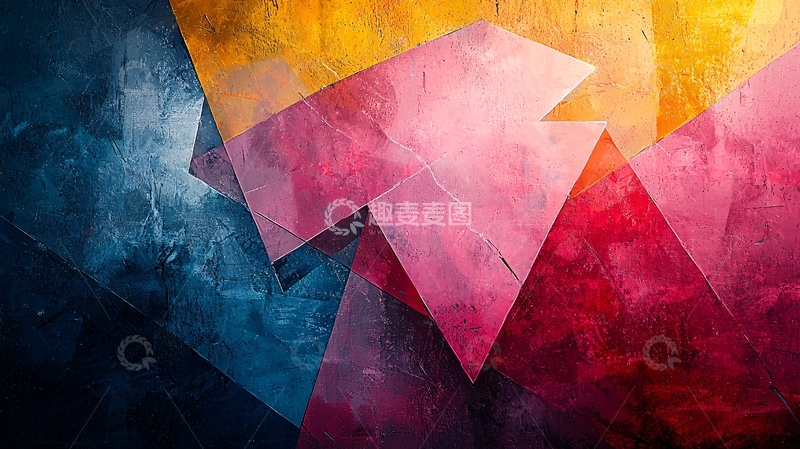 高清大图下载【趣麦麦图】抽象几何三角形背景素材