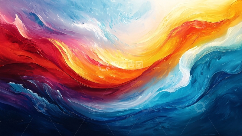 高清大图下载【趣麦麦图】色彩流动的抽象艺术背景
