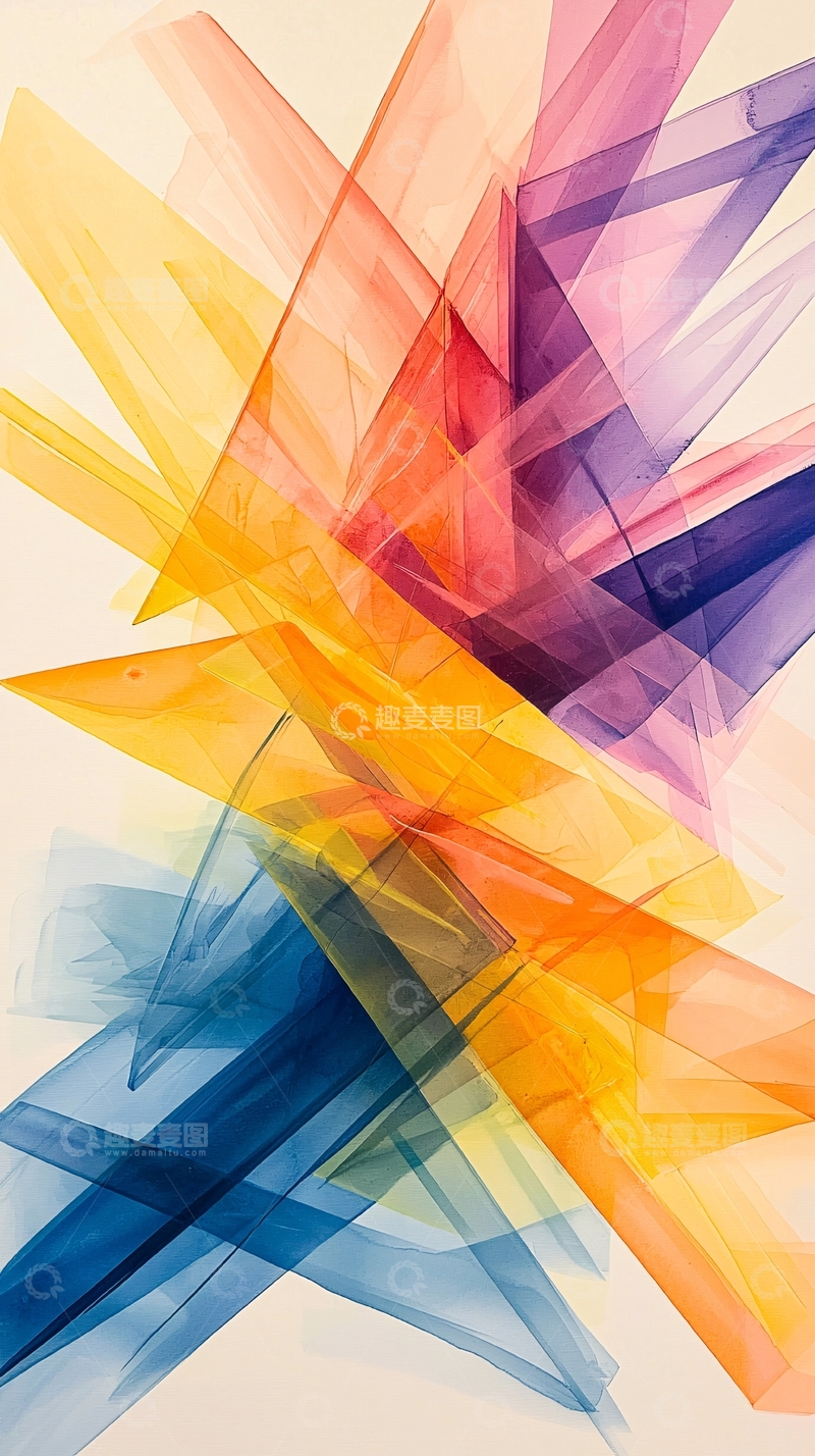高清大图下载【趣麦麦图】色彩斑斓几何抽象艺术背景