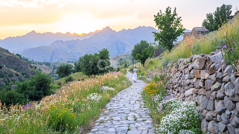高清大图下载【趣麦麦图】蜿蜒山路风景如画