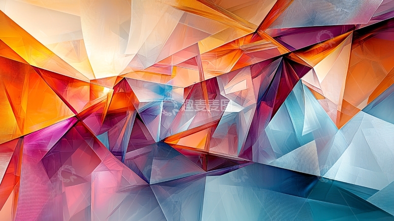 高清大图下载【趣麦麦图】抽象几何色彩拼接背景