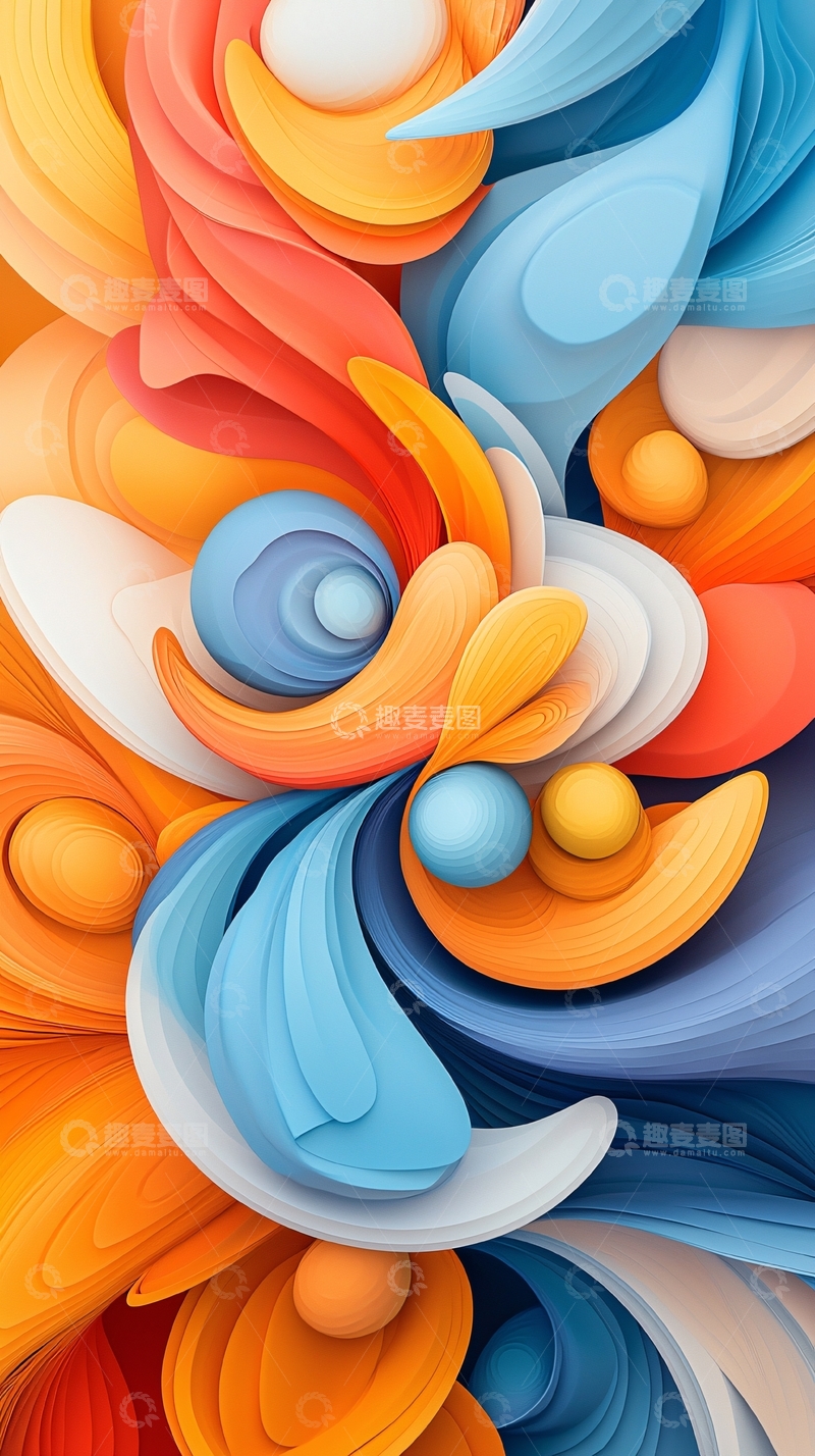 高清大图下载【趣麦麦图】抽象色彩流动艺术背景