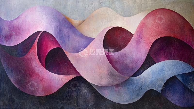 高清大图下载【趣麦麦图】抽象波浪形艺术画