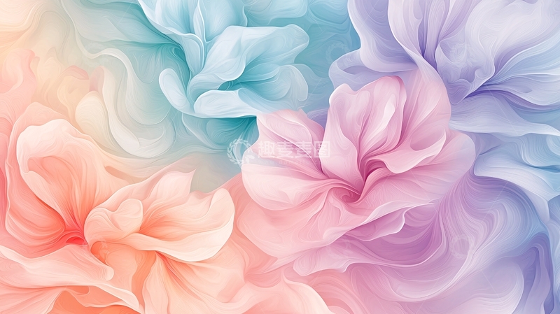 高清大图下载【趣麦麦图】抽象花卉渐变色背景