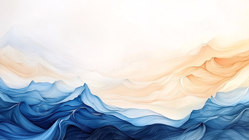 高清大图下载【趣麦麦图】抽象山脉与海洋风景