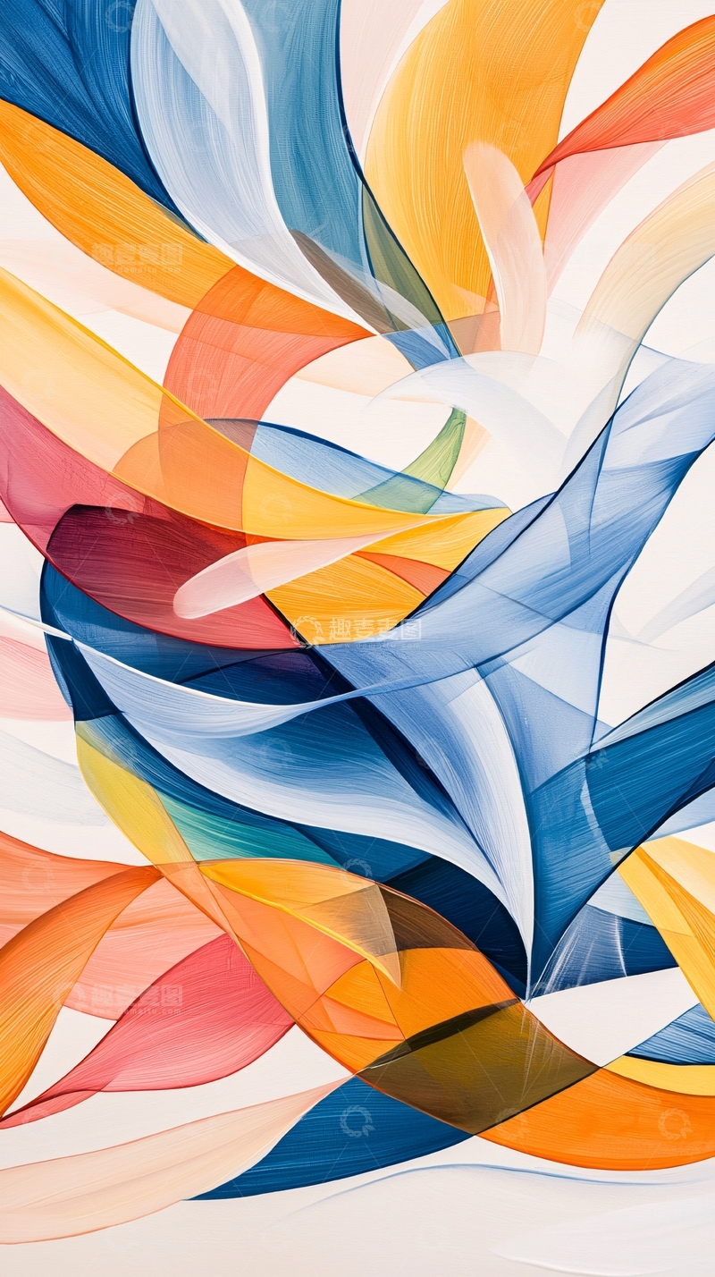 高清大图下载【趣麦麦图】抽象色彩流动线条背景图