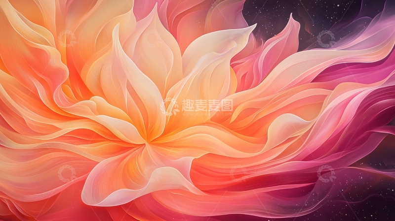 高清大图下载【趣麦麦图】梦幻色彩抽象花卉背景