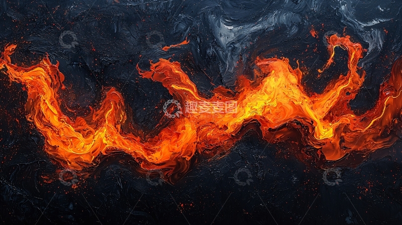 高清大图下载【趣麦麦图】火焰流动的艺术抽象背景