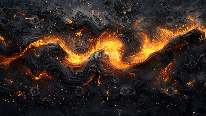高清大图下载【趣麦麦图】熔岩流动的艺术抽象背景