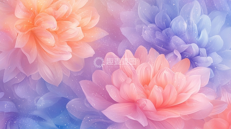 高清大图下载【趣麦麦图】梦幻花朵背景素材