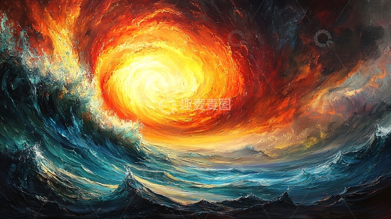 高清大图下载【趣麦麦图】烈日下的海洋风暴