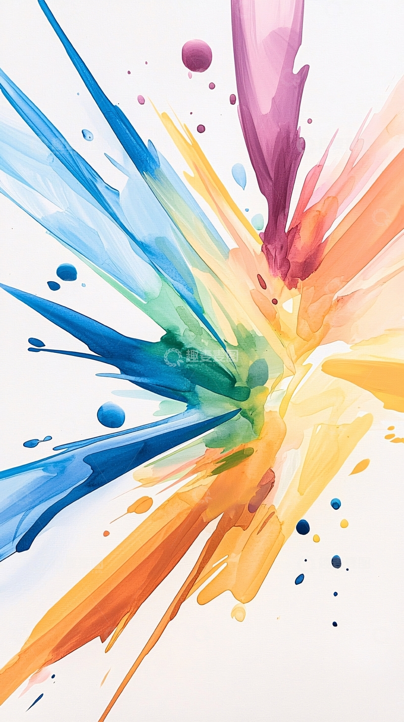 高清大图下载【趣麦麦图】色彩斑斓的抽象艺术喷溅