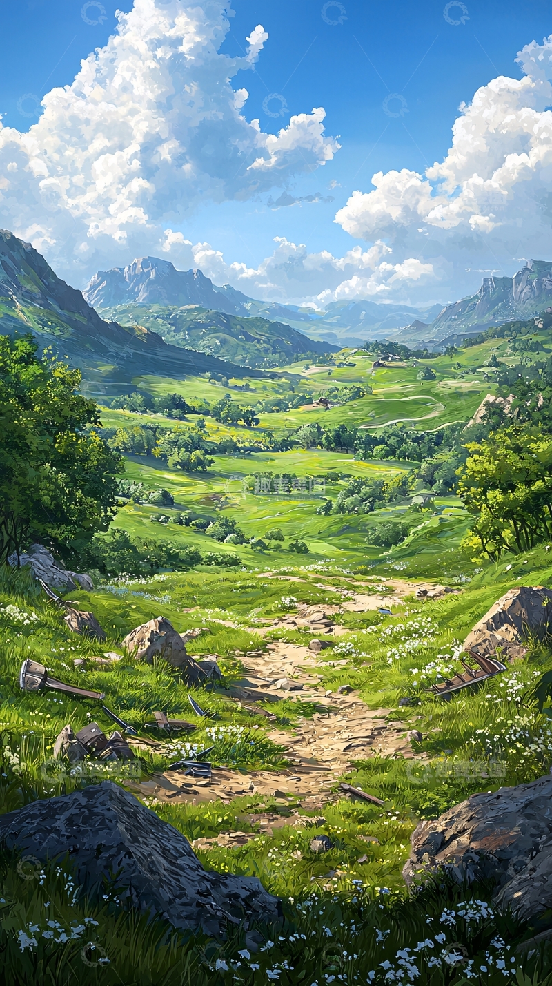 高清大图下载【趣麦麦图】山间小径自然风光