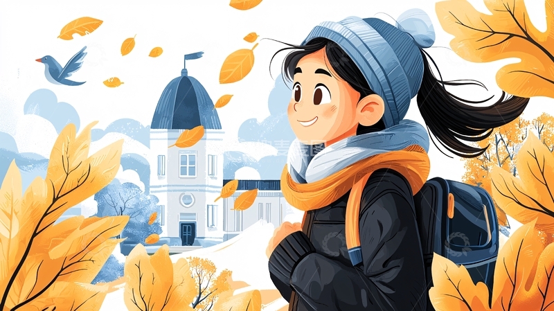 高清大图下载【趣麦麦图】秋季旅行的女孩