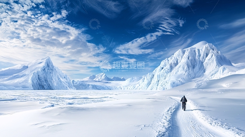 高清大图下载【趣麦麦图】极地探险：雪原徒步之旅
