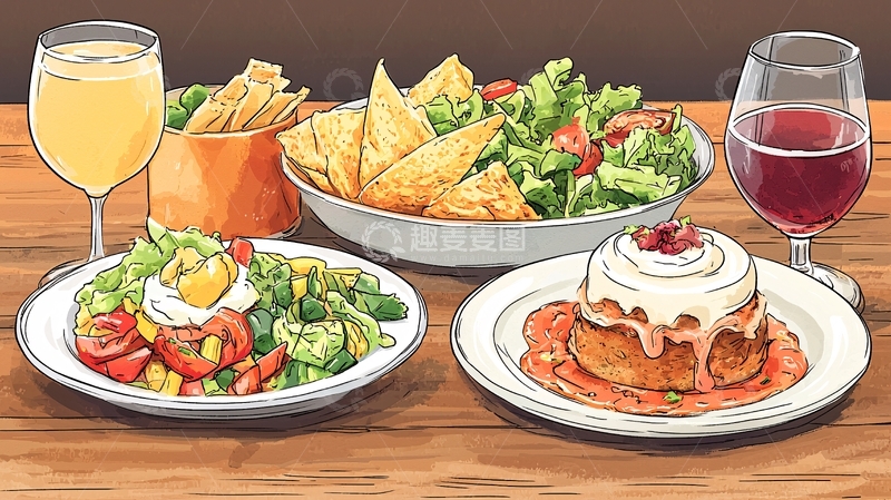 高清大图下载【趣麦麦图】美食拼盘高清图片