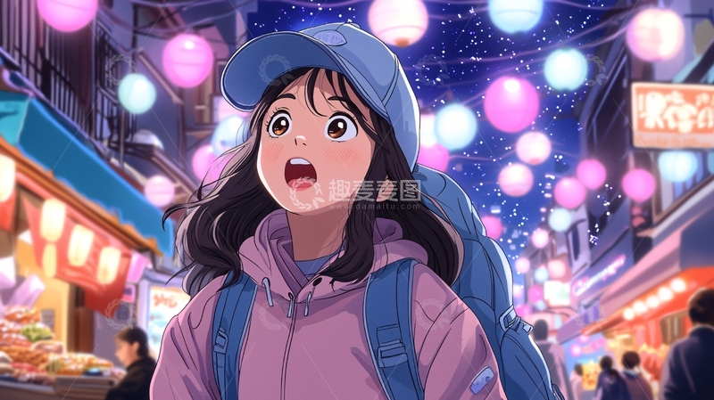 高清大图下载【趣麦麦图】惊讶女孩高清图片