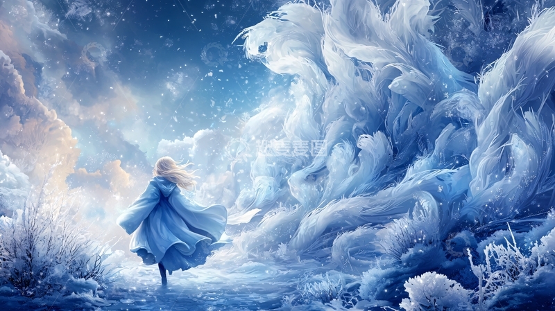 高清大图下载【趣麦麦图】冰雪女王漫步在冰雪世界