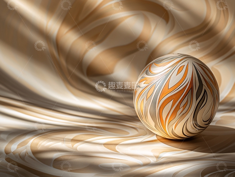 高清大图下载【趣麦麦图】金色漩涡纹理球体