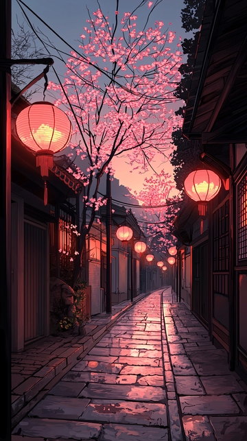 樱花巷灯影古街