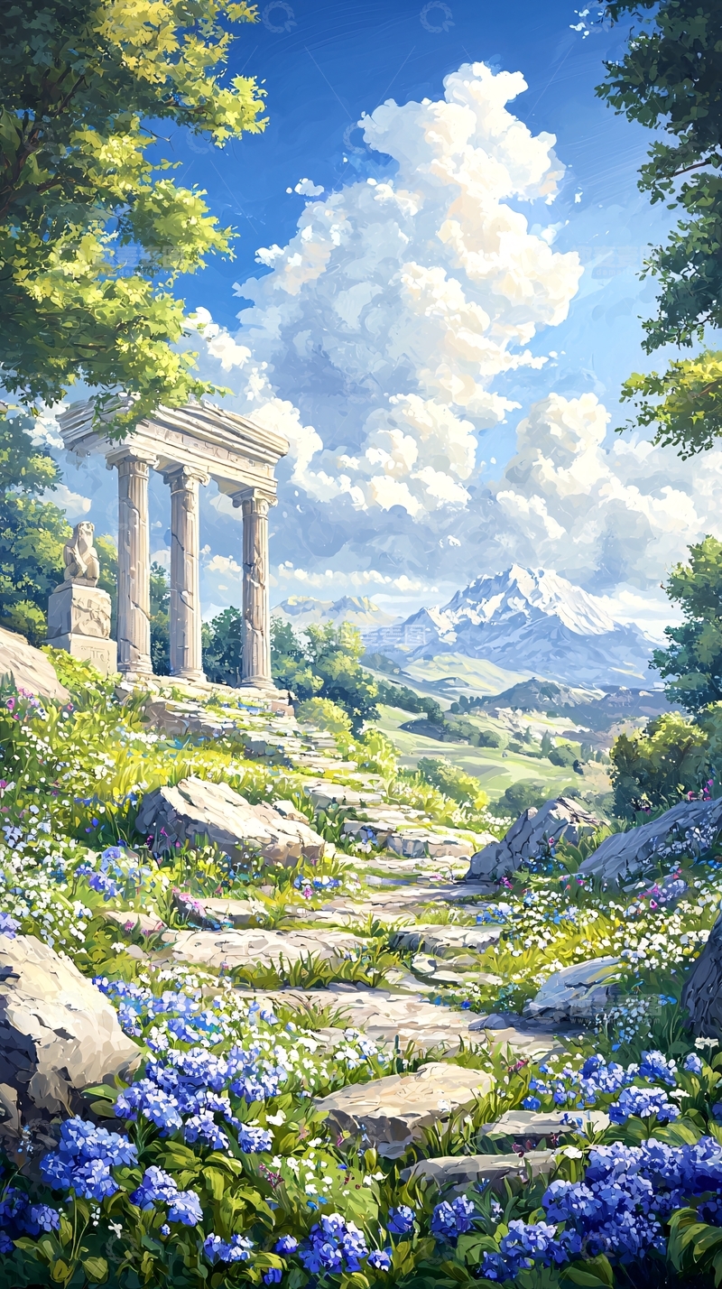 高清大图下载【趣麦麦图】古希腊遗迹与自然美景