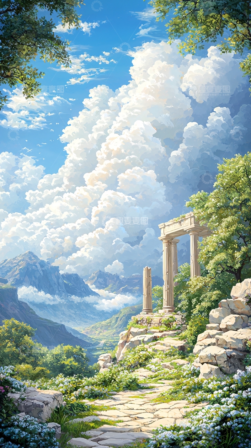 高清大图下载【趣麦麦图】古罗马废墟与自然风光