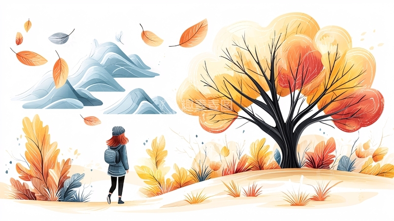 高清大图下载【趣麦麦图】秋日女孩欣赏风景