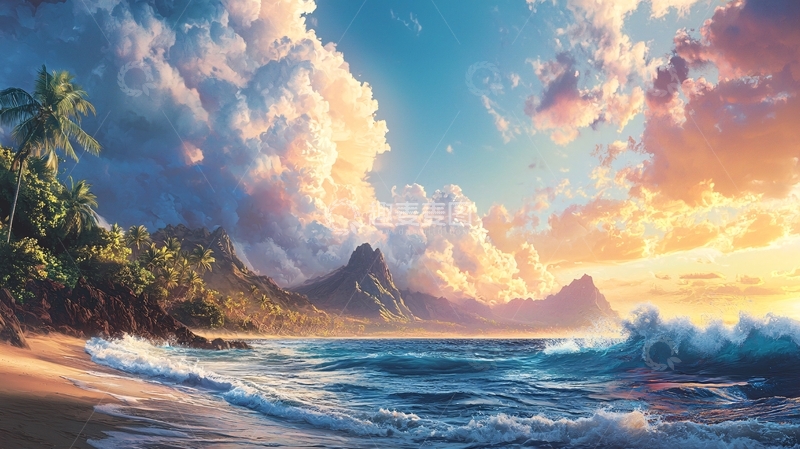高清大图下载【趣麦麦图】热带海滩风景如画