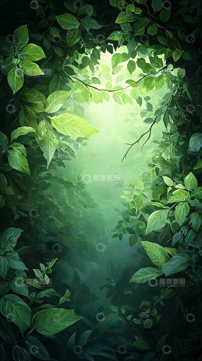 高清大图下载【趣麦麦图】森林中的光束