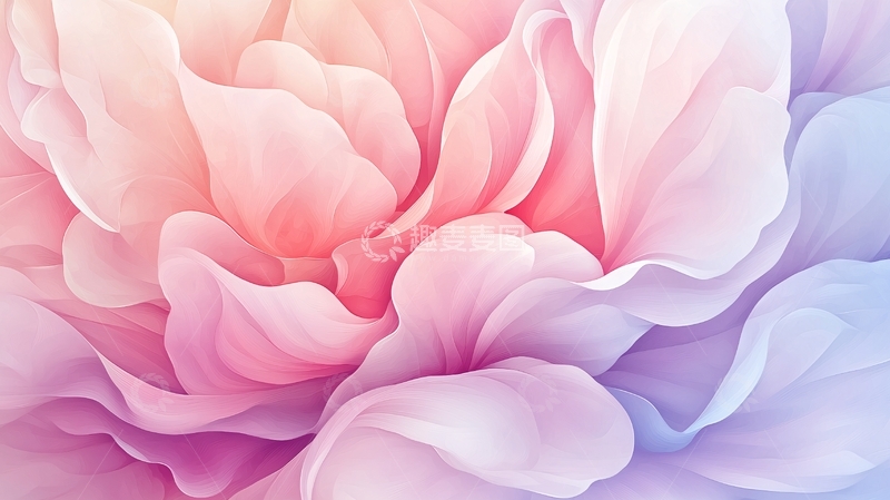 高清大图下载【趣麦麦图】梦幻渐变花瓣抽象艺术背景