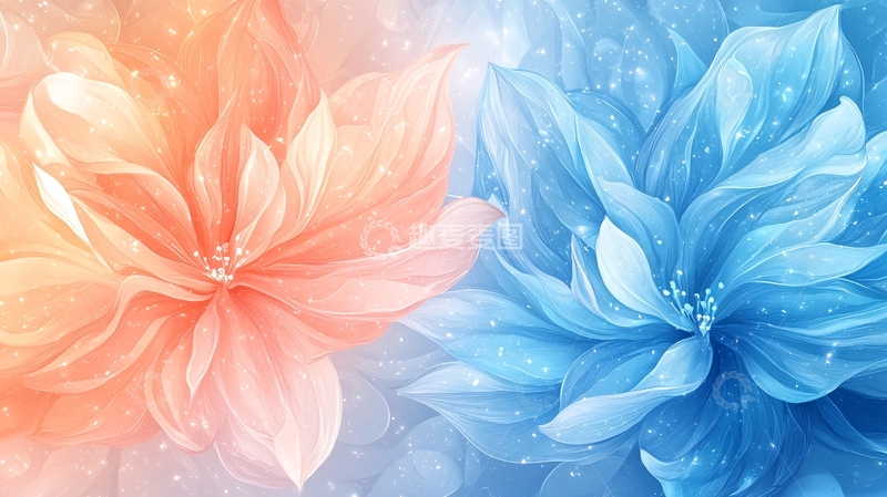 高清大图下载【趣麦麦图】梦幻双色花朵背景图