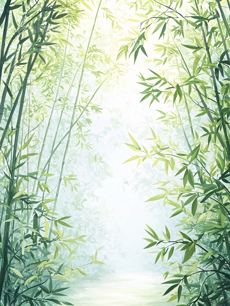 高清大图下载【趣麦麦图】阳光穿透竹林