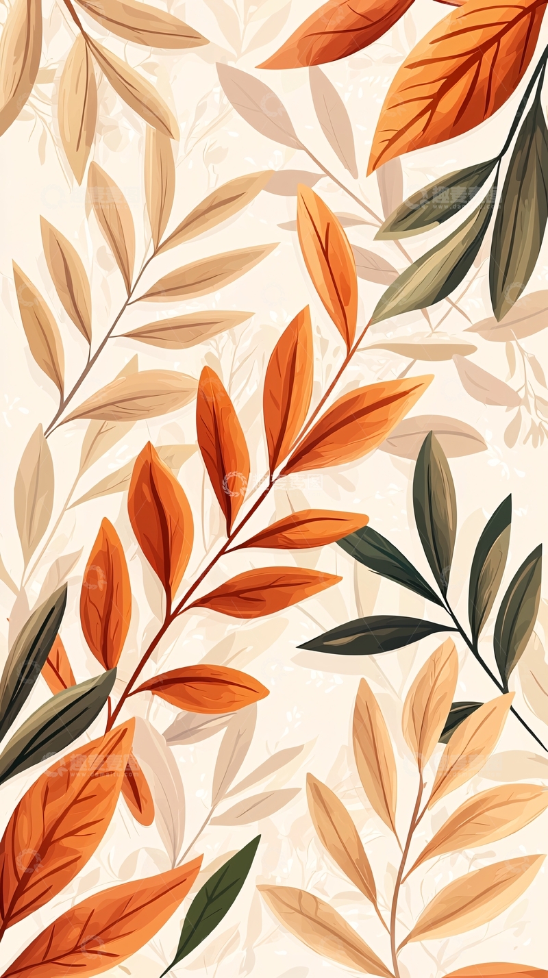 高清大图下载【趣麦麦图】秋叶背景图案素材