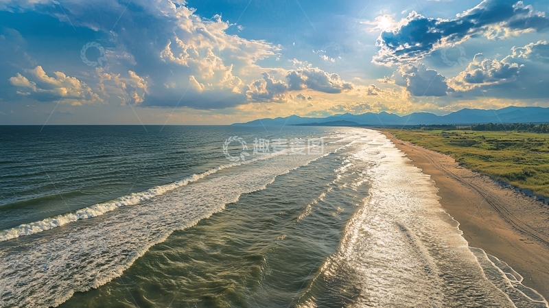 高清大图下载【趣麦麦图】海岸线阳光明媚