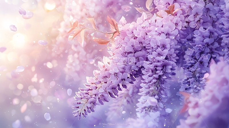 高清大图下载【趣麦麦图】紫色花卉的浪漫背景
