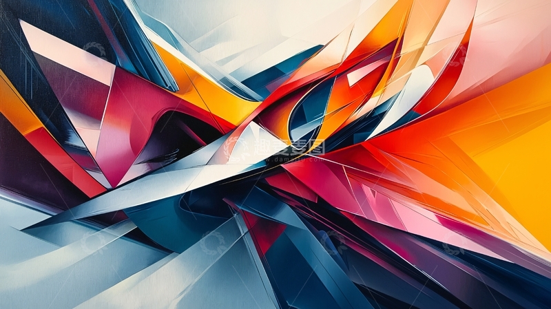高清大图下载【趣麦麦图】抽象几何色彩拼接艺术背景