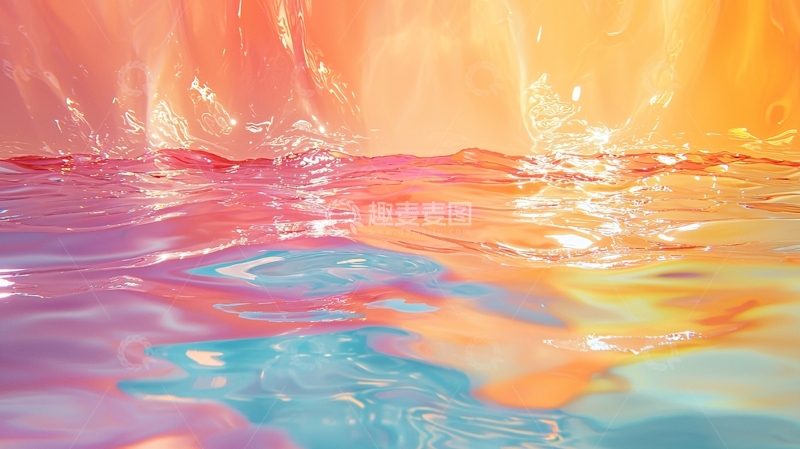 高清大图下载【趣麦麦图】梦幻色彩流动液体背景