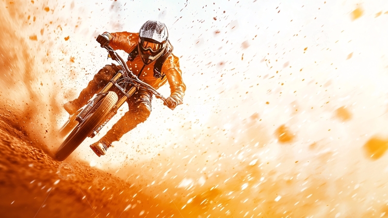 高清大图下载【趣麦麦图】极限越野摩托车赛运动场景