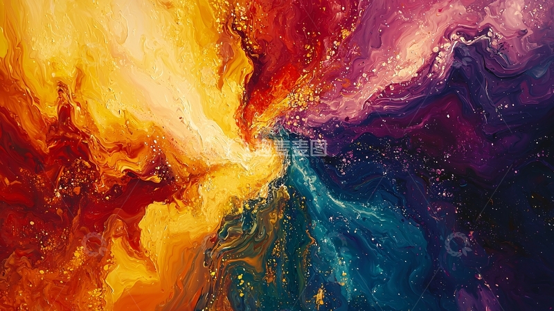 高清大图下载【趣麦麦图】色彩斑斓抽象艺术背景图