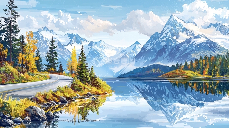 高清大图下载【趣麦麦图】湖光山色高清图片