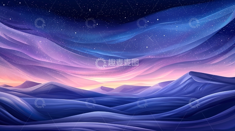 高清大图下载【趣麦麦图】梦幻星空山脉