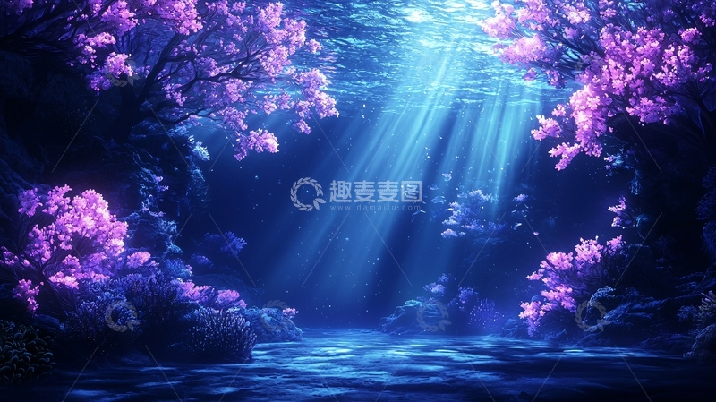 高清大图下载【趣麦麦图】梦幻海底森林光影