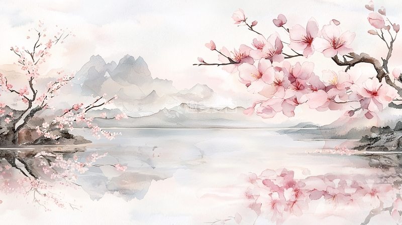 高清大图下载【趣麦麦图】淡雅水墨风高清图片